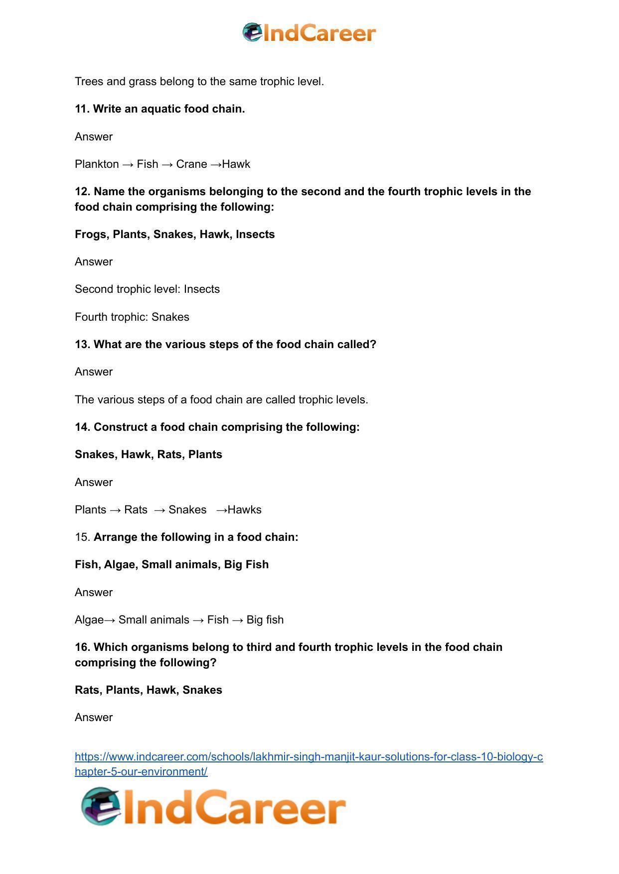 Lakhmir Singh Manjit Kaur Solutions for Class 10 Biology: Chapter 5- Our Environment - Page 4