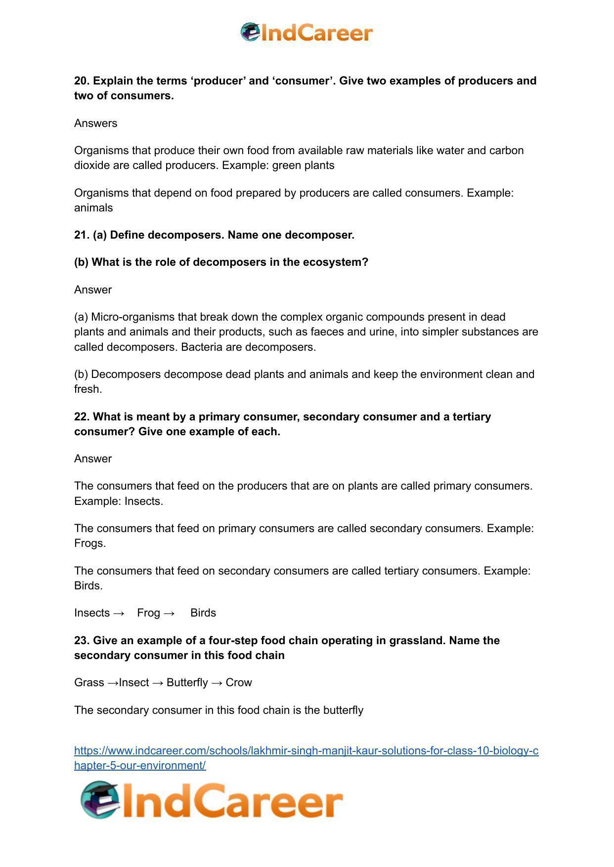 Lakhmir Singh Manjit Kaur Solutions for Class 10 Biology: Chapter 5- Our Environment - Page 6
