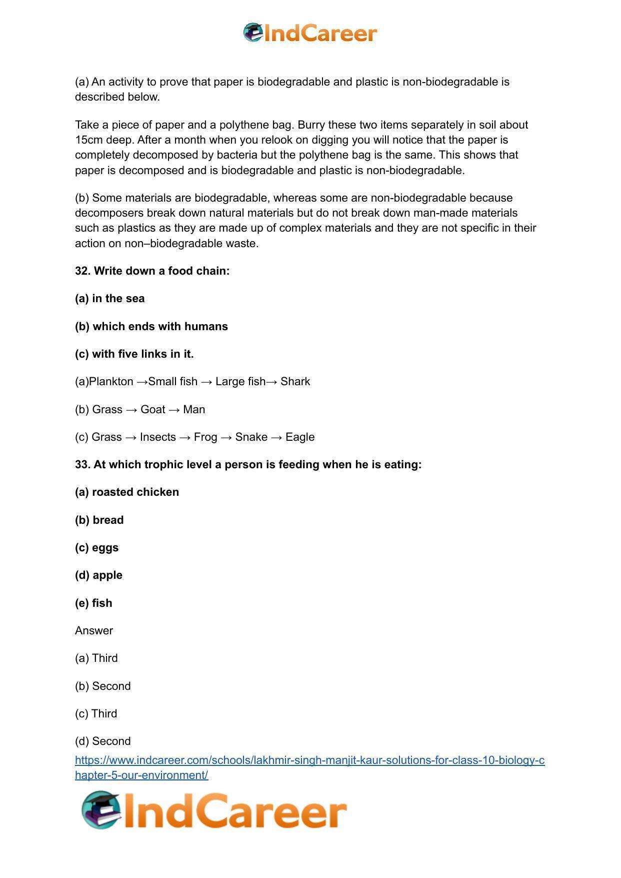 Lakhmir Singh Manjit Kaur Solutions for Class 10 Biology: Chapter 5- Our Environment - Page 9