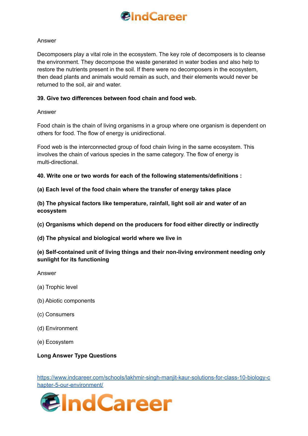 Lakhmir Singh Manjit Kaur Solutions for Class 10 Biology: Chapter 5- Our Environment - Page 11