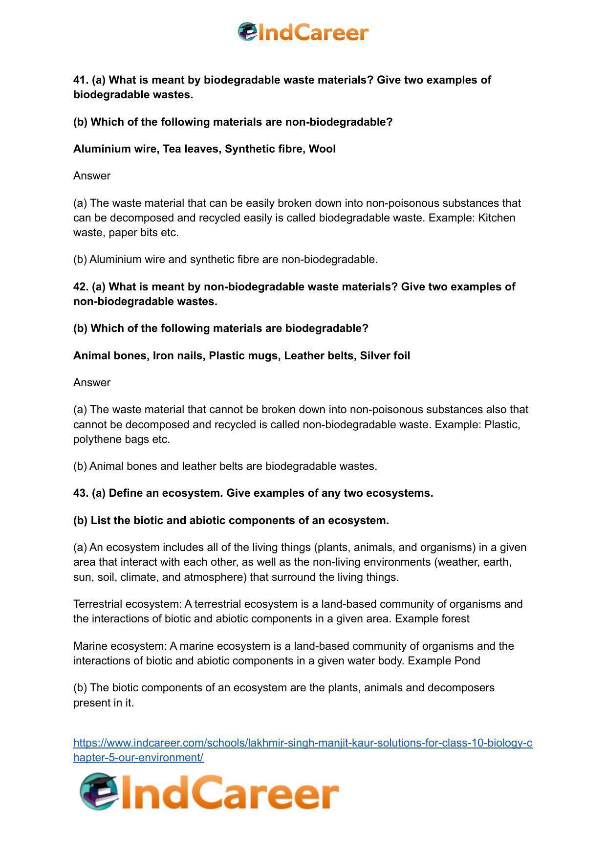 Lakhmir Singh Manjit Kaur Solutions for Class 10 Biology: Chapter 5- Our Environment - Page 12