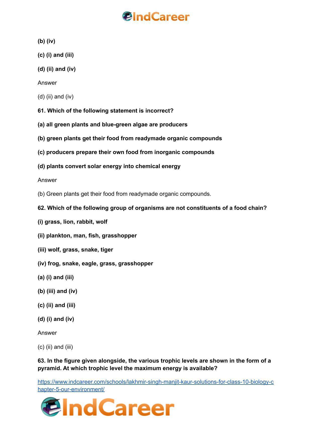 Lakhmir Singh Manjit Kaur Solutions for Class 10 Biology: Chapter 5- Our Environment - Page 19