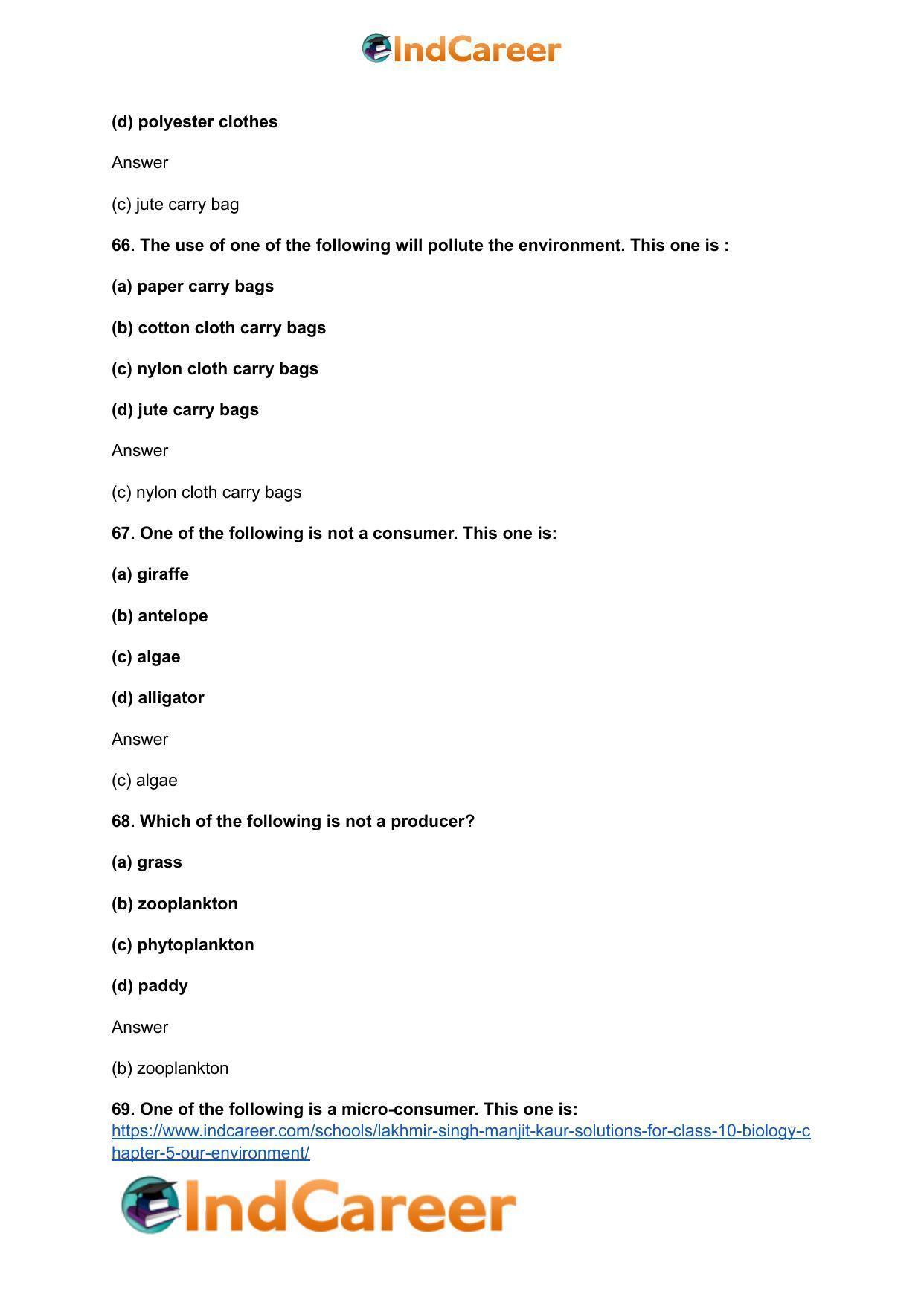 Lakhmir Singh Manjit Kaur Solutions for Class 10 Biology: Chapter 5- Our Environment - Page 21