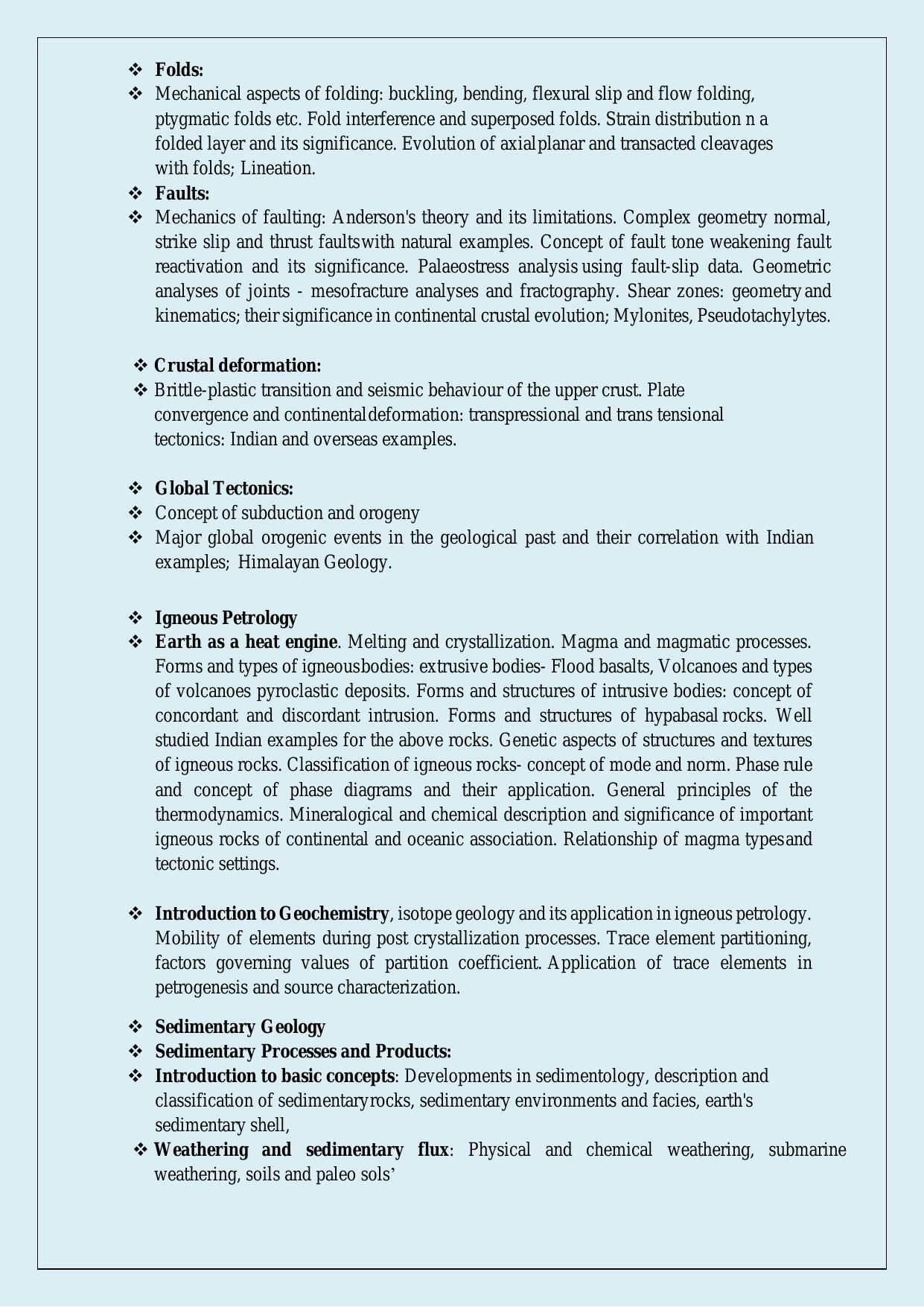 NTA PhD Entrance Exam Geology Syllabus - Page 2