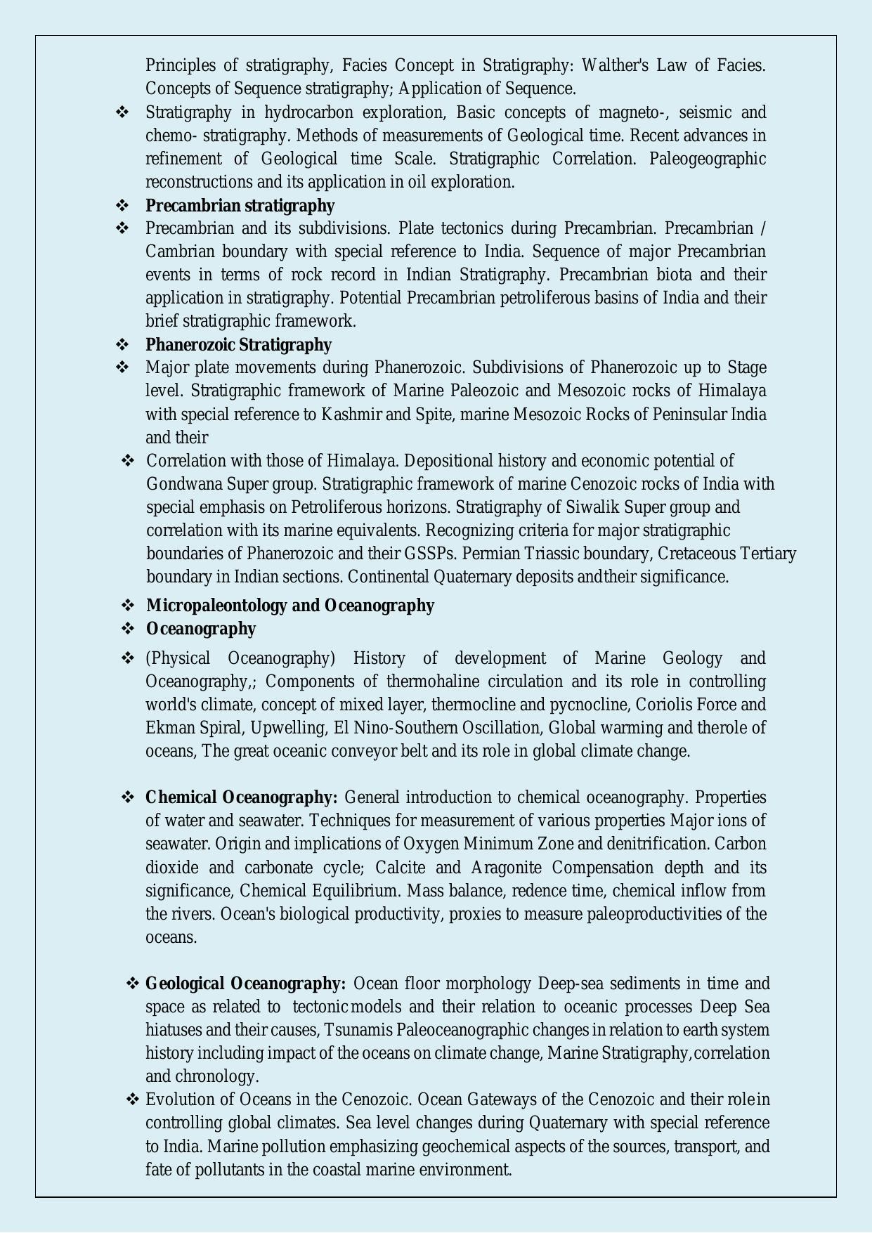 NTA PhD Entrance Exam Geology Syllabus - Page 4