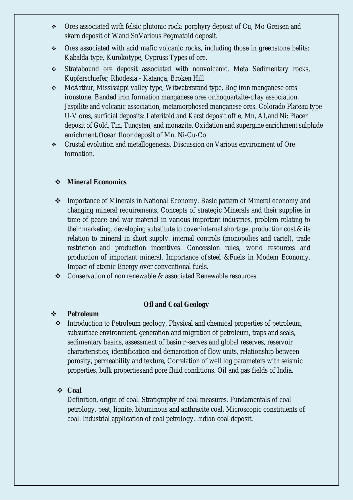 NTA PhD Entrance Exam Geology Syllabus - Page 7