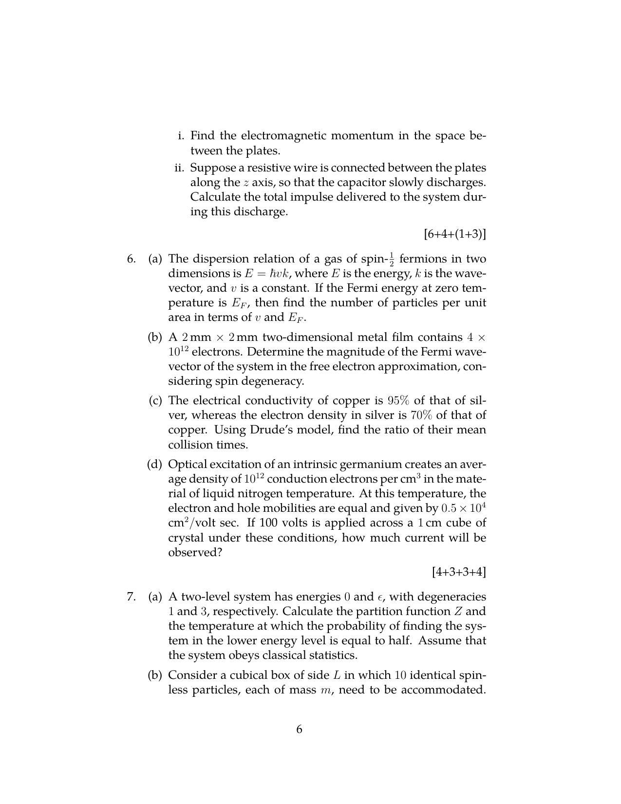 ISI Admission Test JRF in Physics and Applied Mathematics PHB 2020 Sample Paper - Page 5