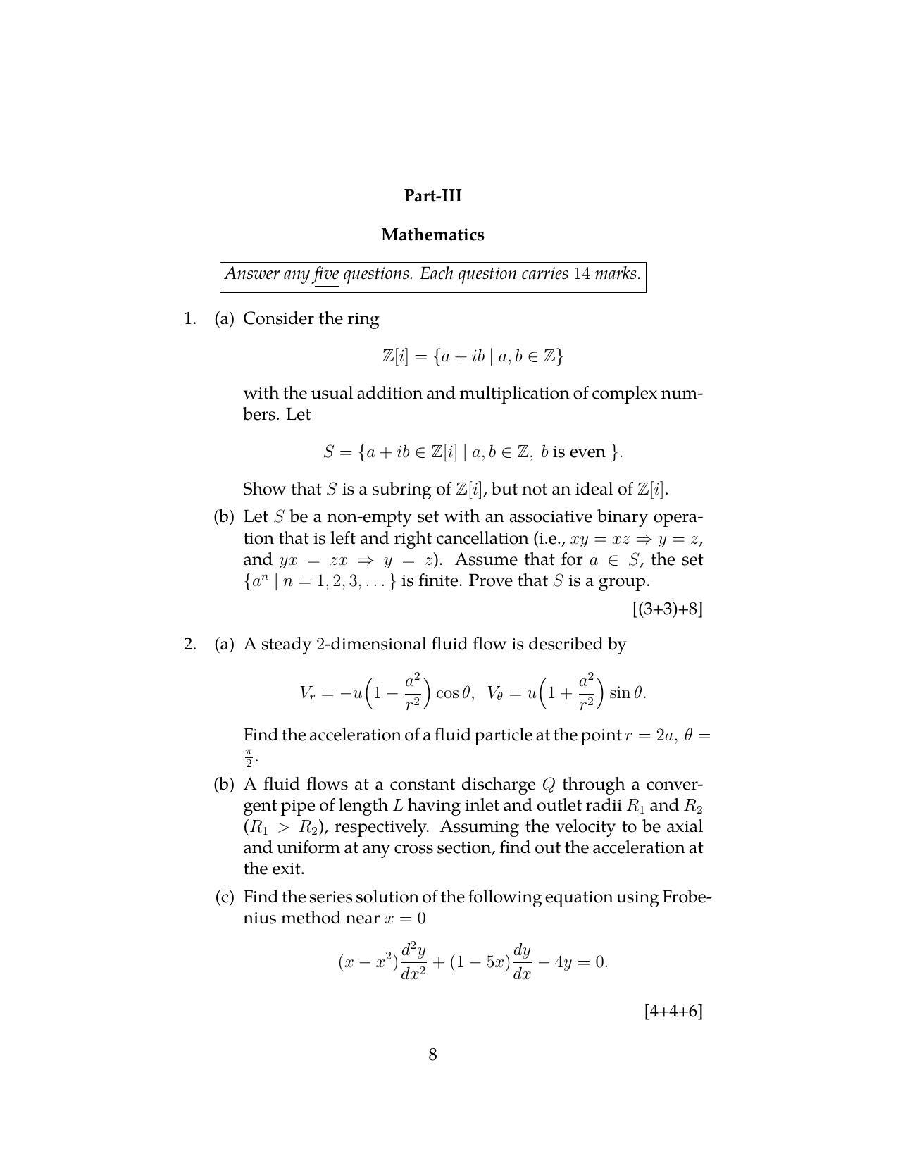 ISI Admission Test JRF in Physics and Applied Mathematics PHB 2020 Sample Paper - Page 7