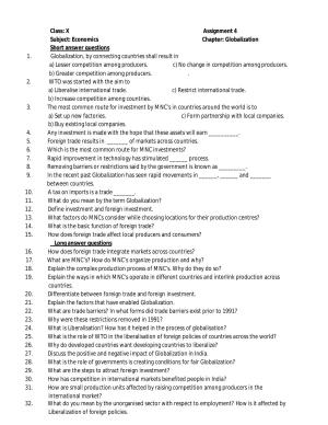 CBSE Worksheets for Class 10 Social Science Economics Assignment 5