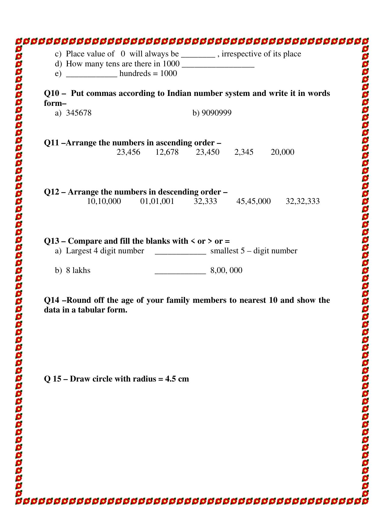 Worksheet for Class 4 Maths Assignment 80 - Page 2