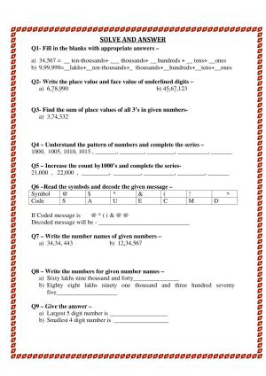 Worksheet for Class 4 Maths Assignment 80