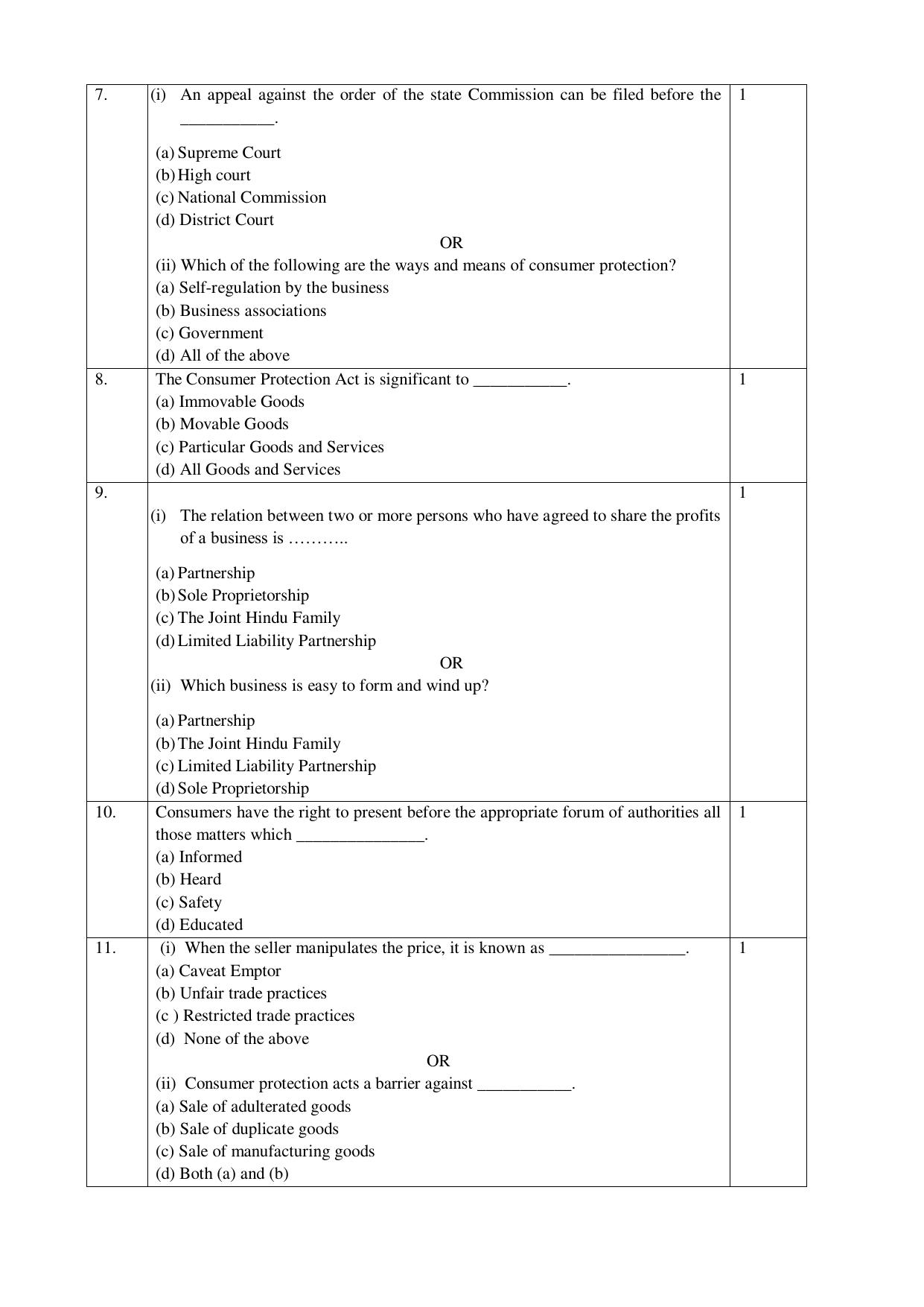 NIOS Class 10 Business Studies (215) Sample Paper - Page 3