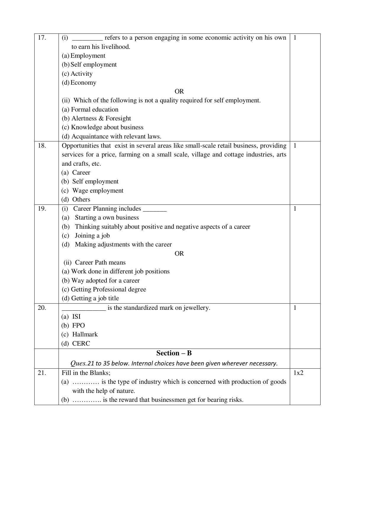 NIOS Class 10 Business Studies (215) Sample Paper - Page 5