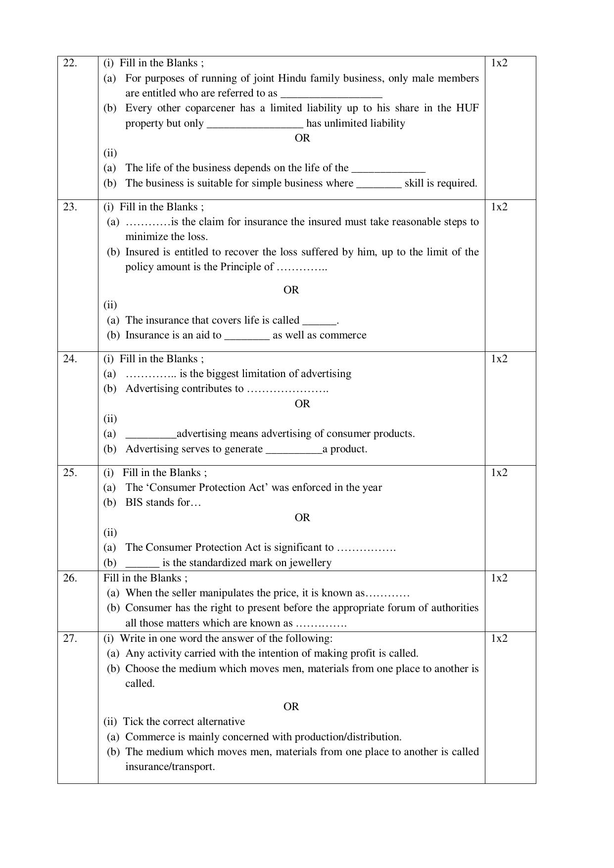 NIOS Class 10 Business Studies (215) Sample Paper - Page 6