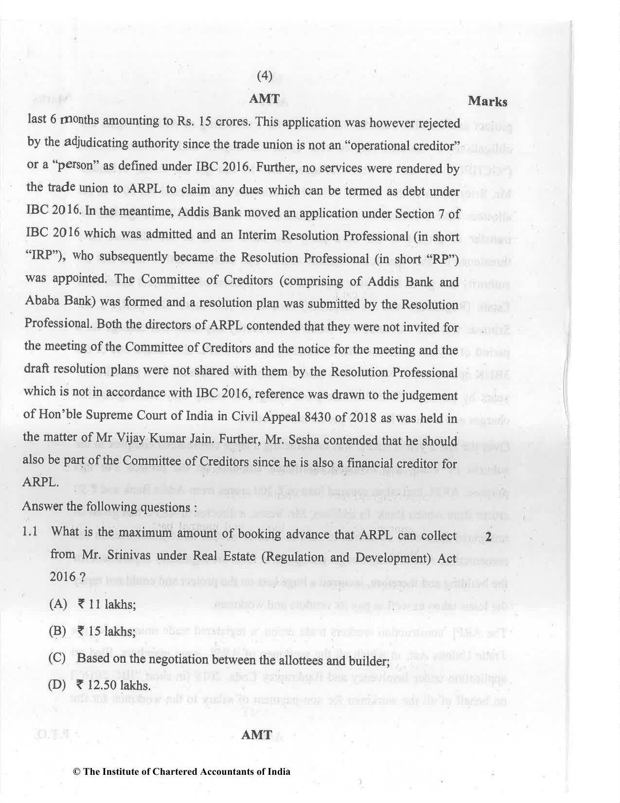 CA Final Jul 2021 Question Paper - Paper 6D – Economic Laws - Page 4