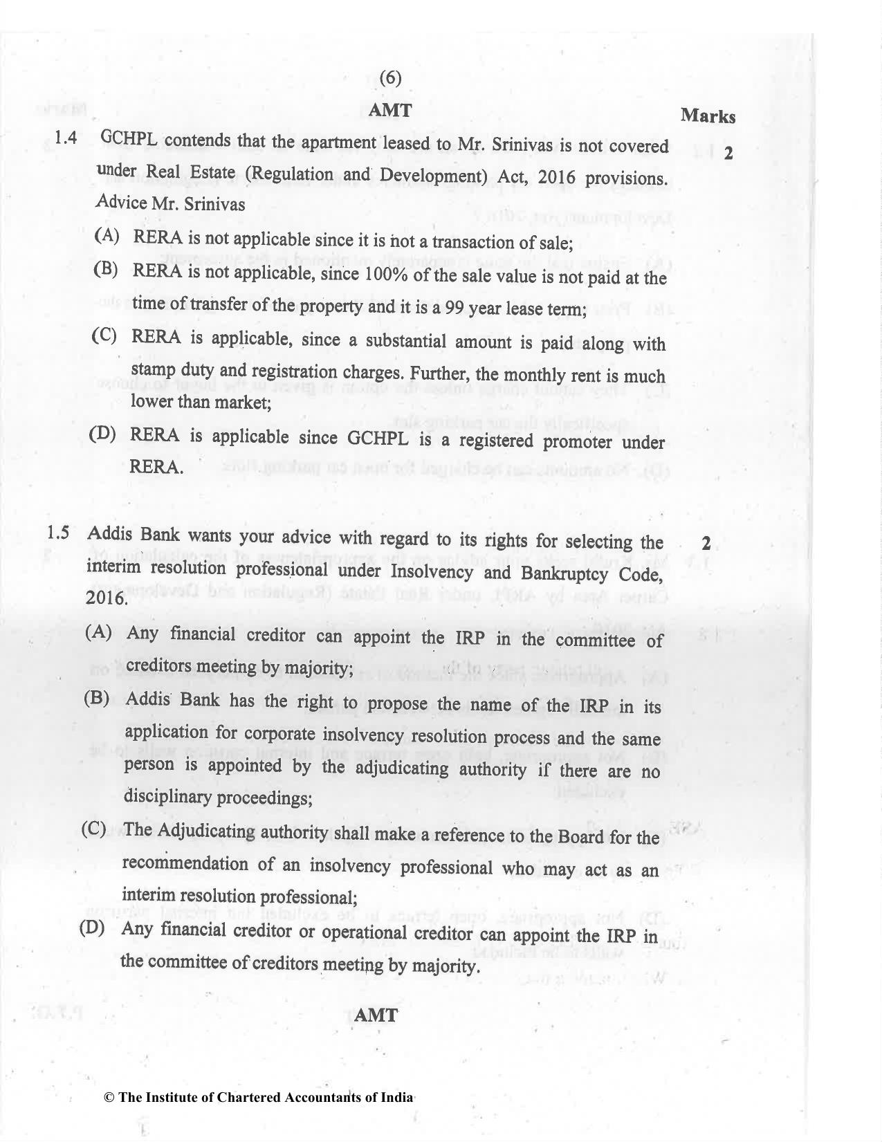 CA Final Jul 2021 Question Paper - Paper 6D – Economic Laws - Page 6