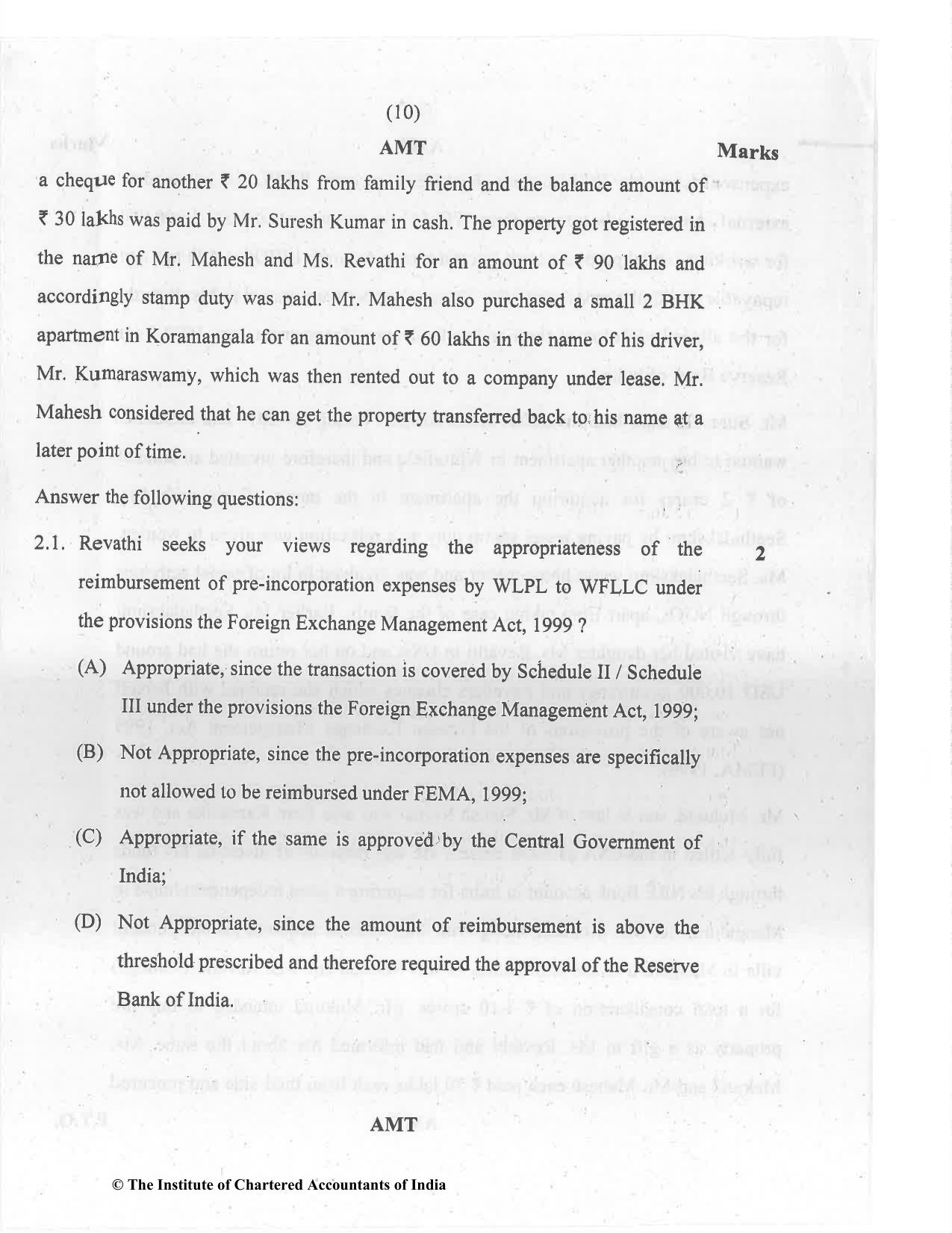 CA Final Jul 2021 Question Paper - Paper 6D – Economic Laws - Page 10