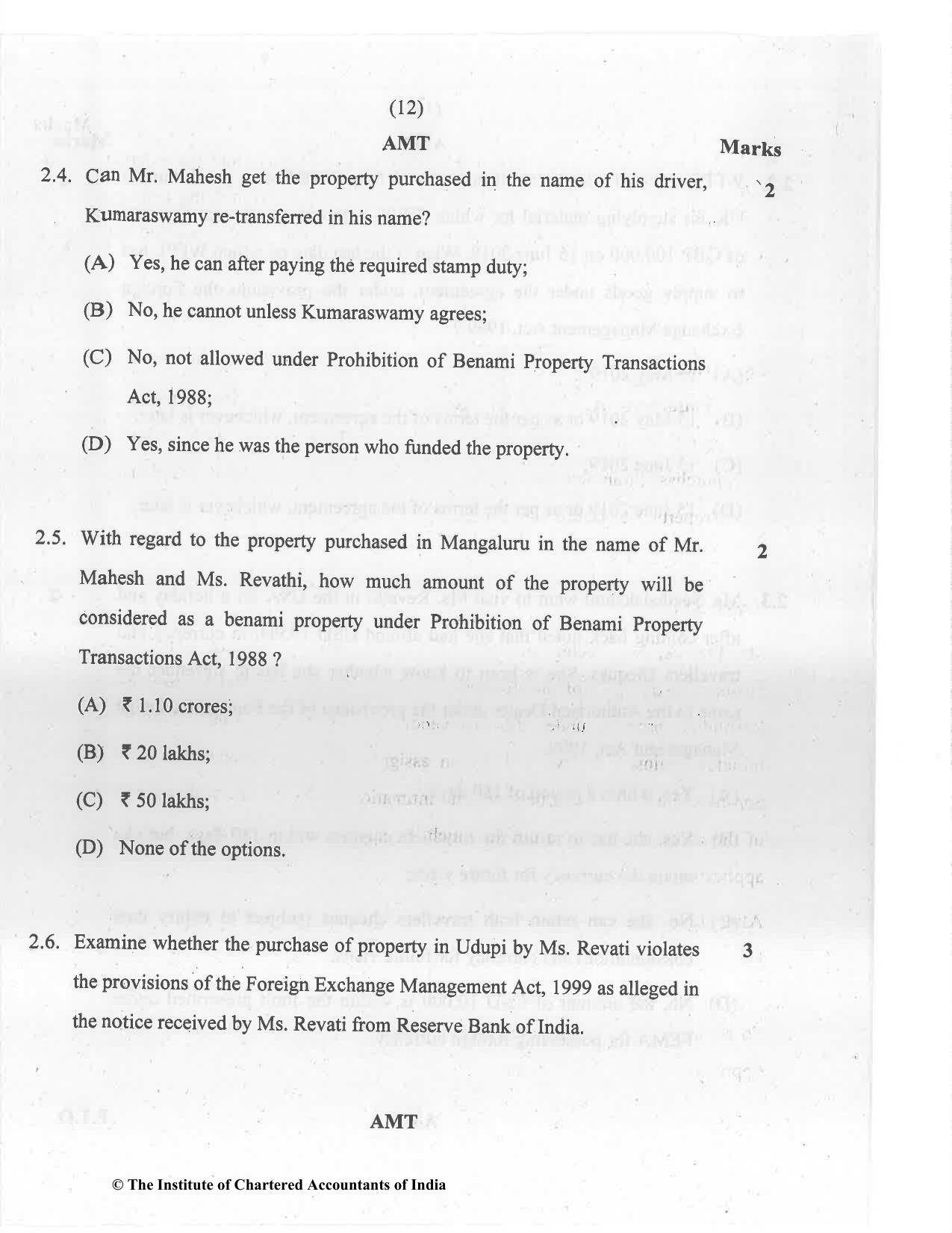 CA Final Jul 2021 Question Paper - Paper 6D – Economic Laws - Page 12