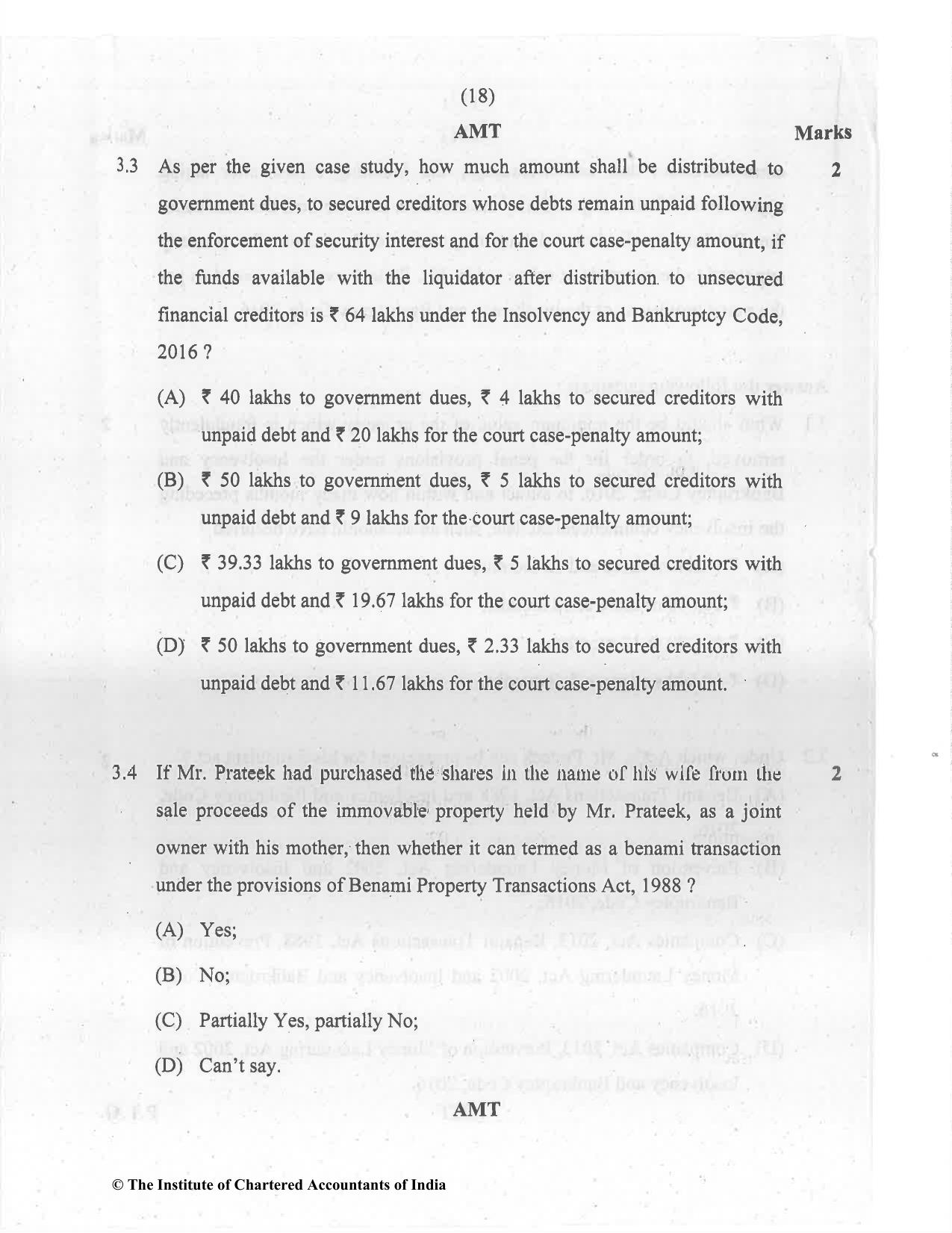 CA Final Jul 2021 Question Paper - Paper 6D – Economic Laws - Page 18