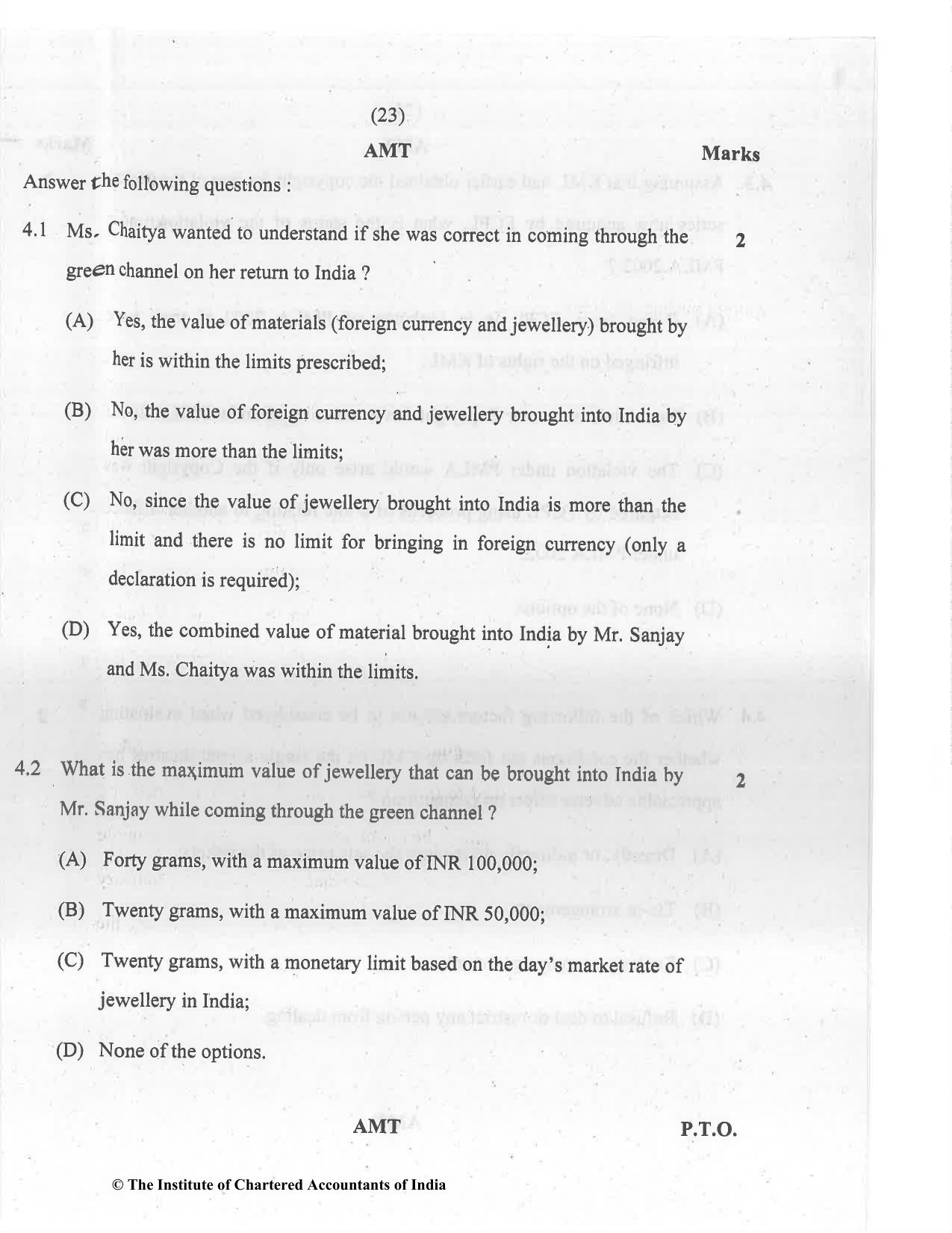 CA Final Jul 2021 Question Paper - Paper 6D – Economic Laws - Page 23