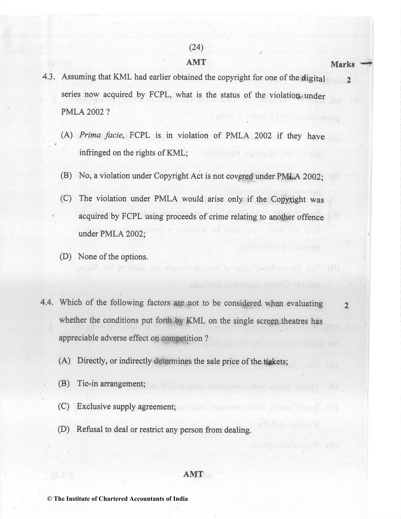 CA Final Jul 2021 Question Paper - Paper 6D – Economic Laws - Page 24