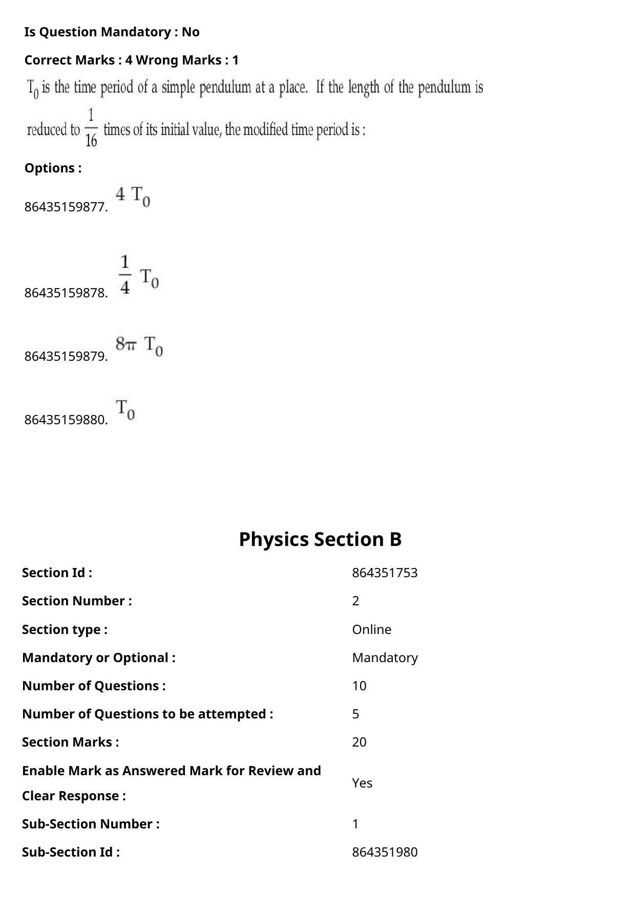 JEE Mains 2021: BTech (Shift 2) 22-07-2021 Question Paper - Page 16