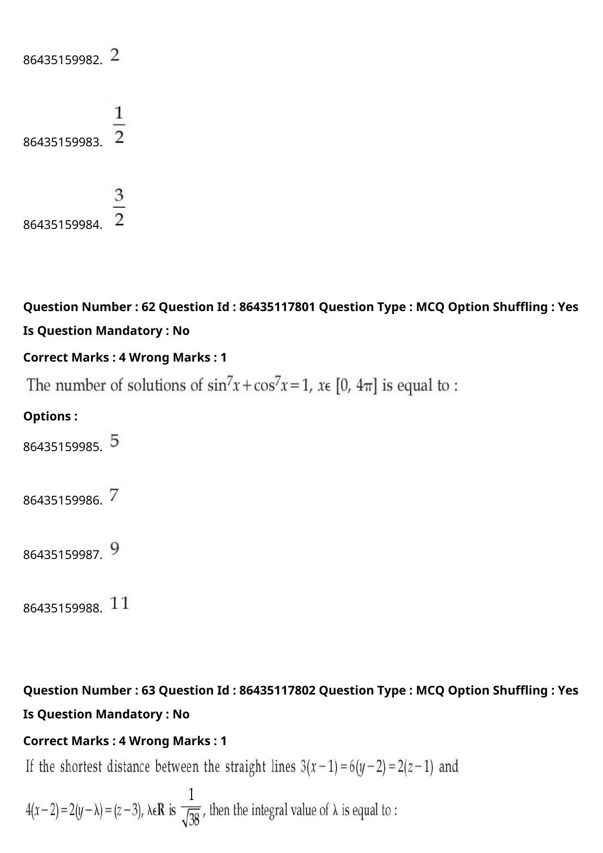 JEE Mains 2021: BTech (Shift 2) 22-07-2021 Question Paper - Page 42