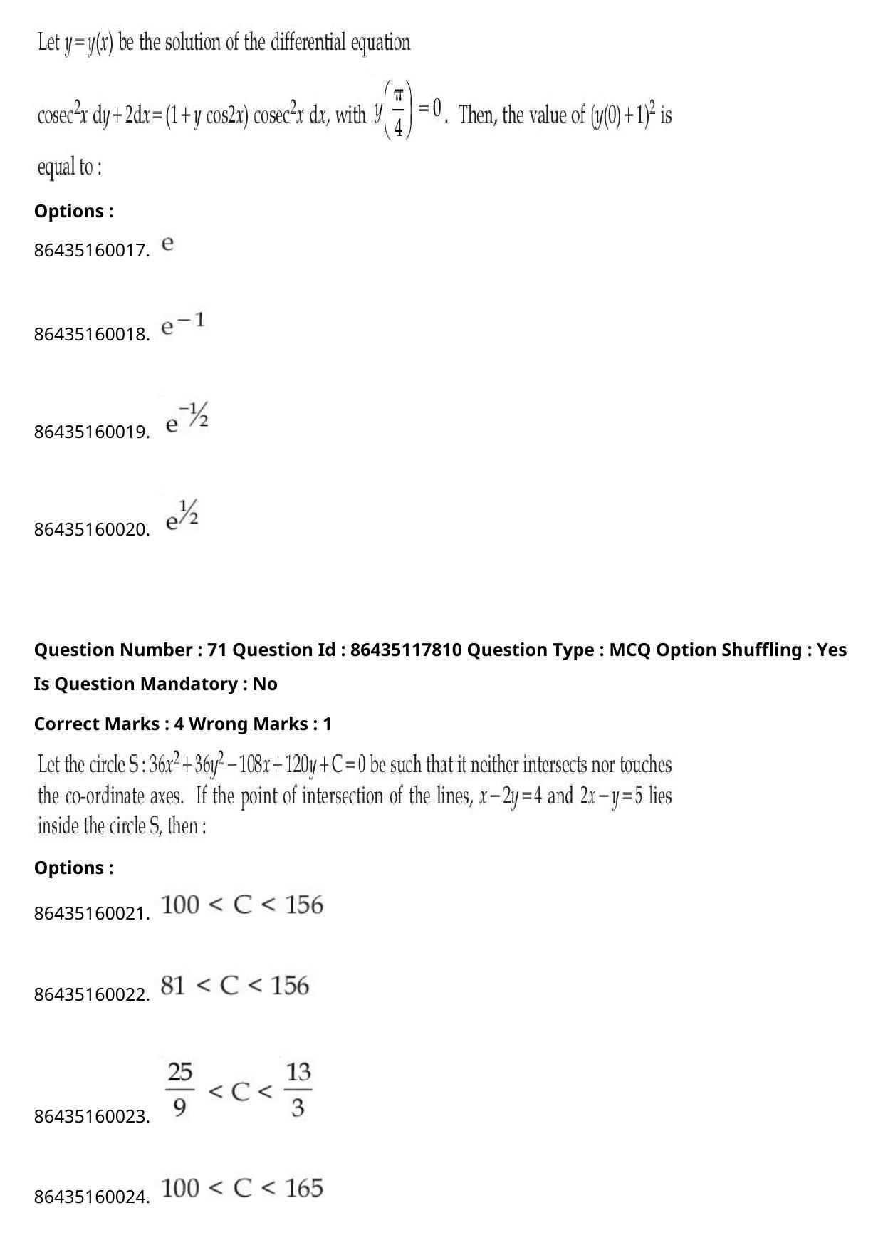 JEE Mains 2021: BTech (Shift 2) 22-07-2021 Question Paper - Page 47