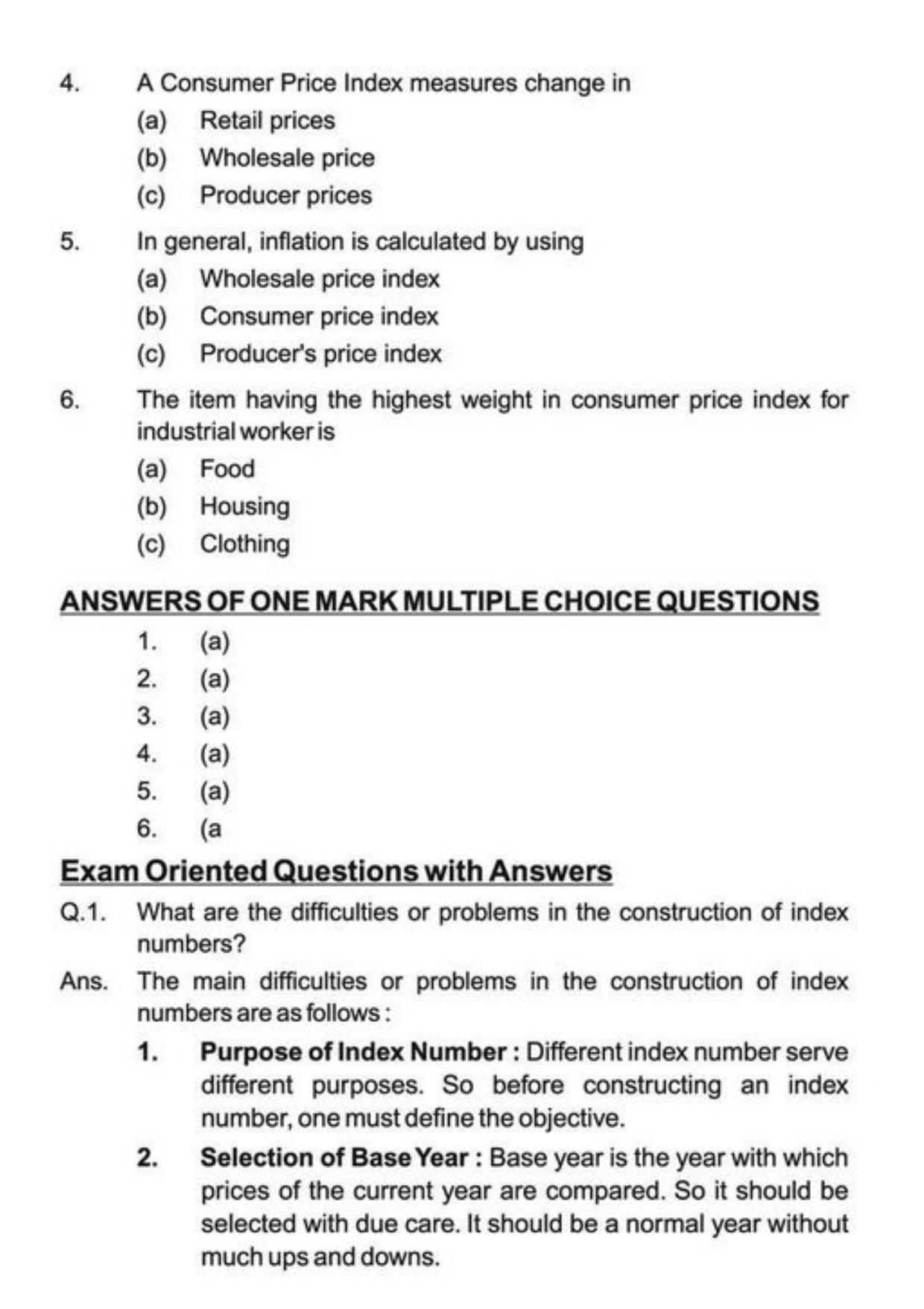 Class 11 Notes, Question & Practice Paper - Economics (Topic 2 (D): Introduction to Index Numbers) - Page 8