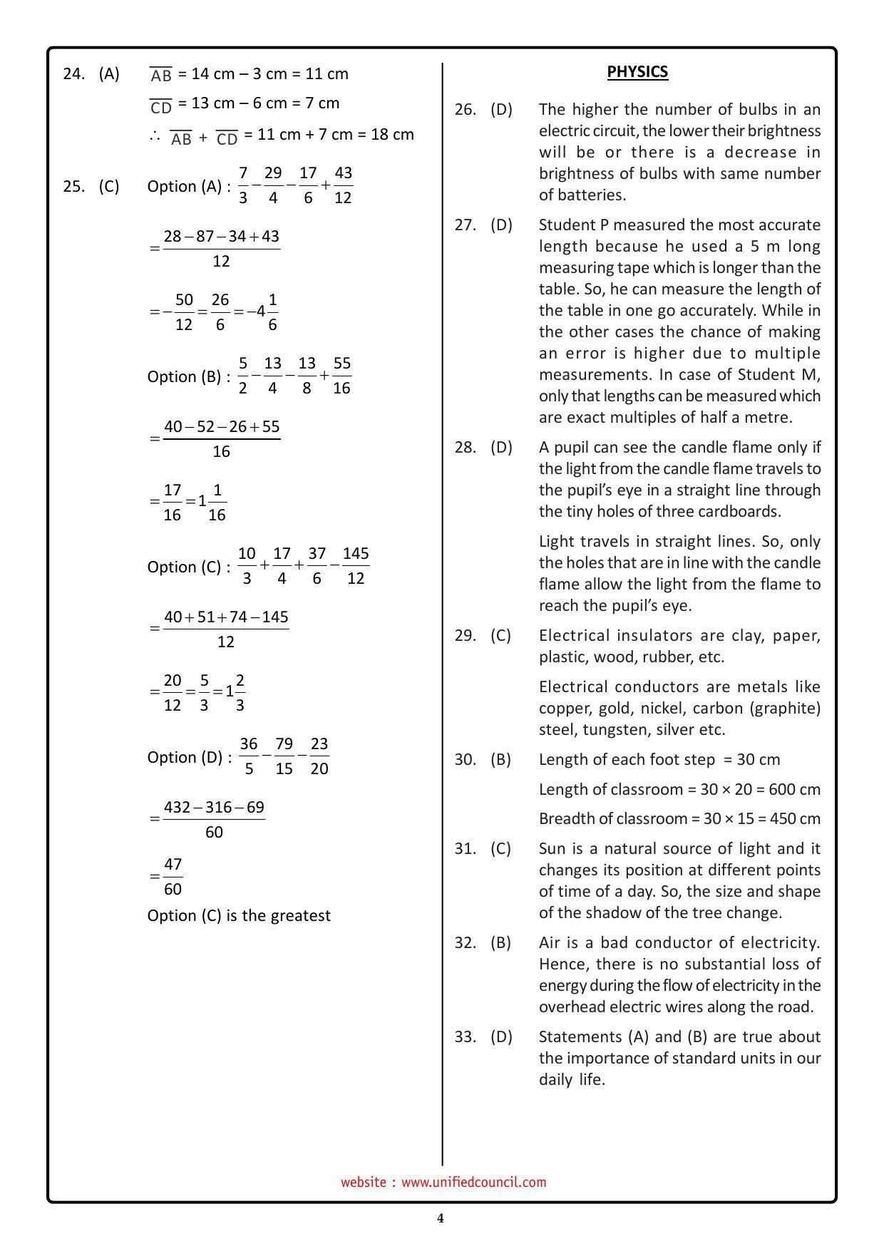 NSTSE 2023 Class 6 Answer Key (Paper Code 484) - Page 4