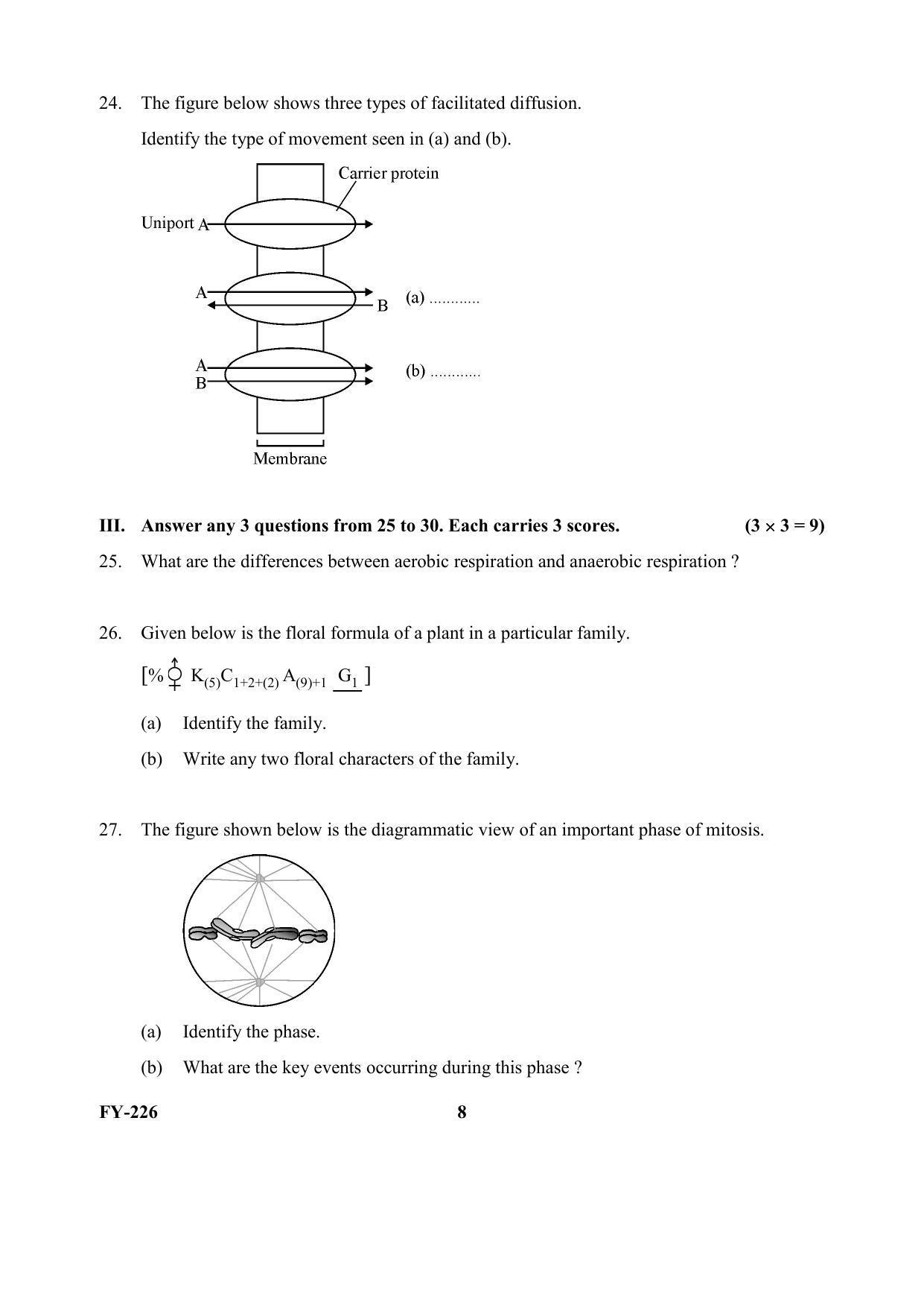 Kerala Plus One 2021 Biology Question Papers - Page 8