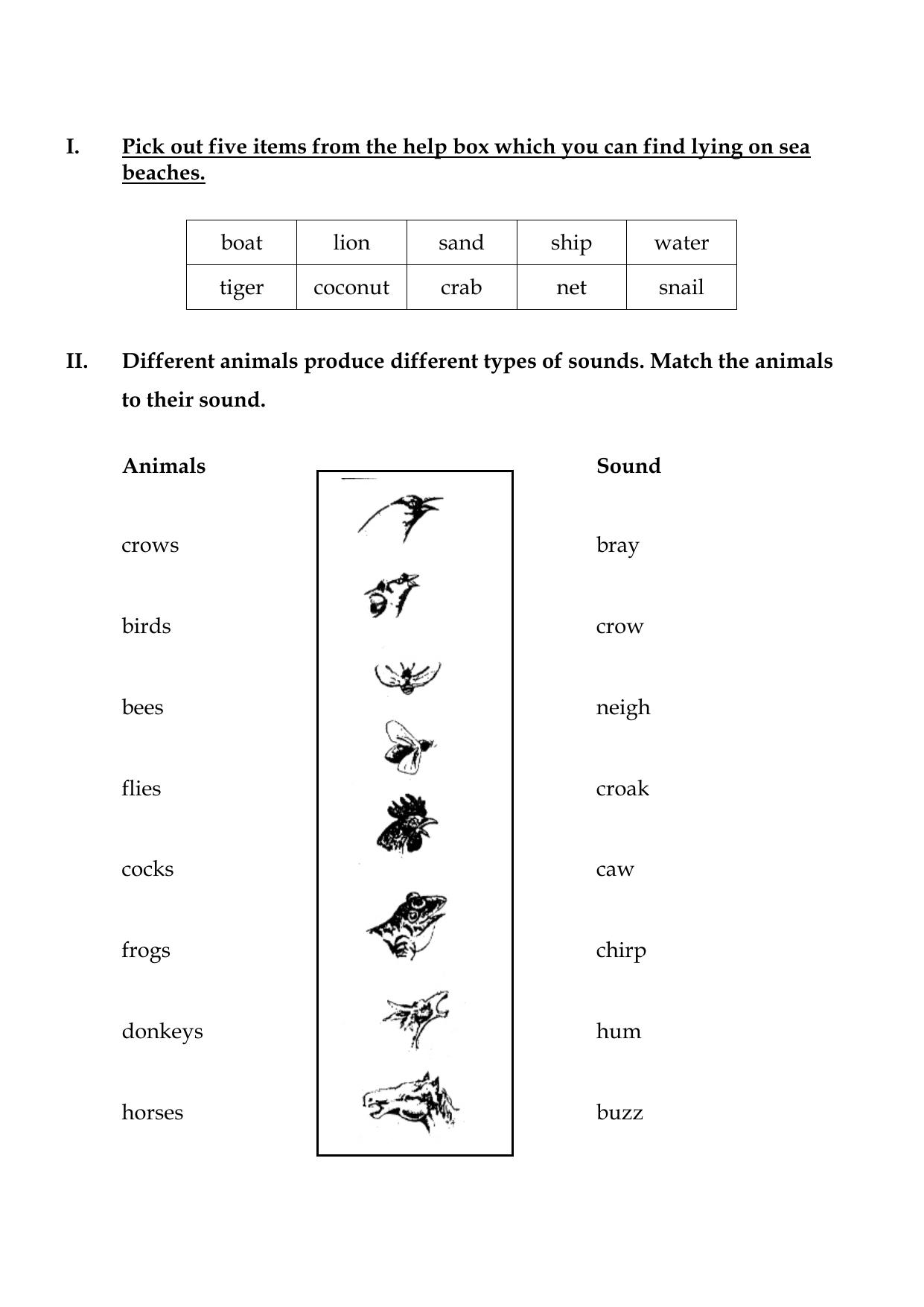 Worksheet for Class 3 English Sea Song Assignment - Page 3