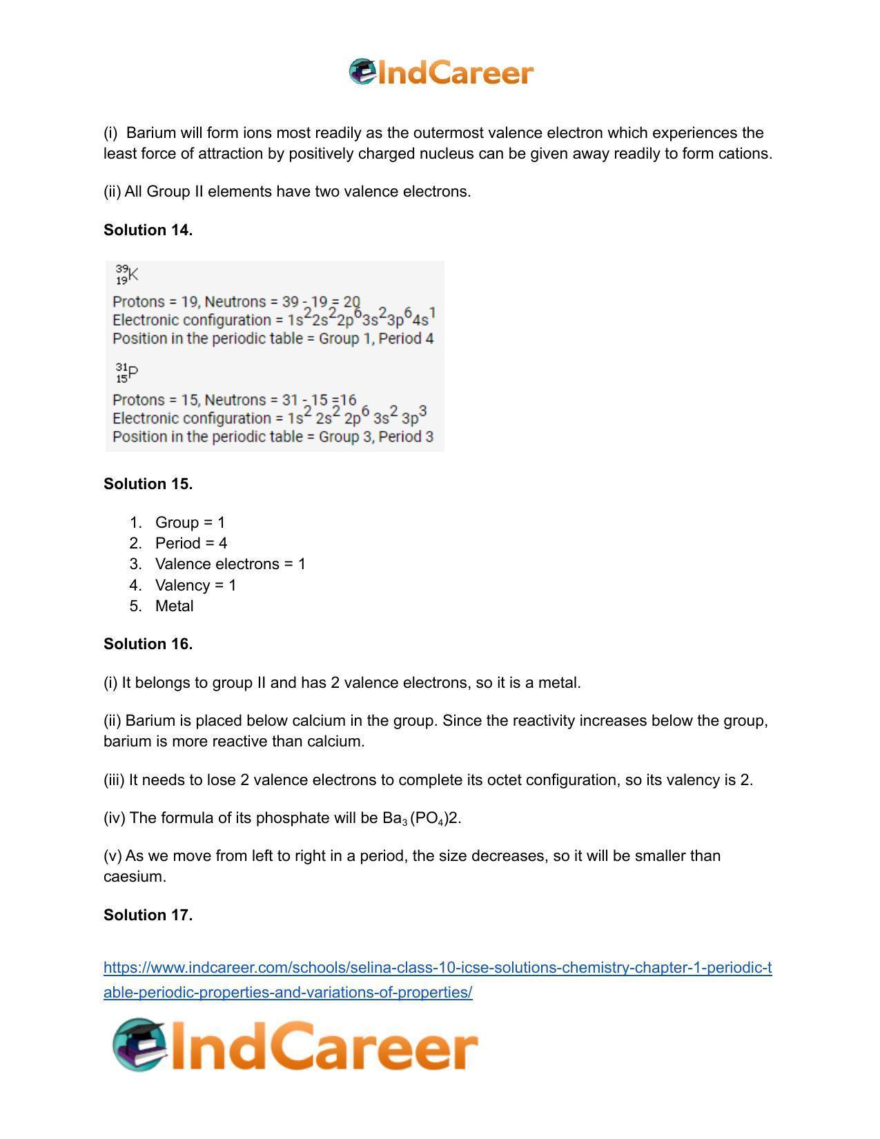Selina Class 10 ICSE Solutions Chemistry : Chapter 1- Periodic Table, Periodic Properties and Variations of Properties - Page 10