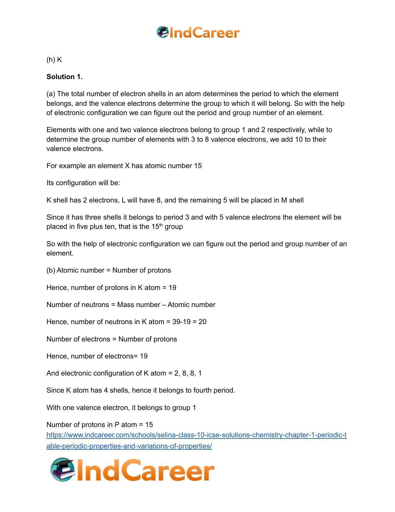 Selina Class 10 ICSE Solutions Chemistry : Chapter 1- Periodic Table, Periodic Properties and Variations of Properties - Page 26
