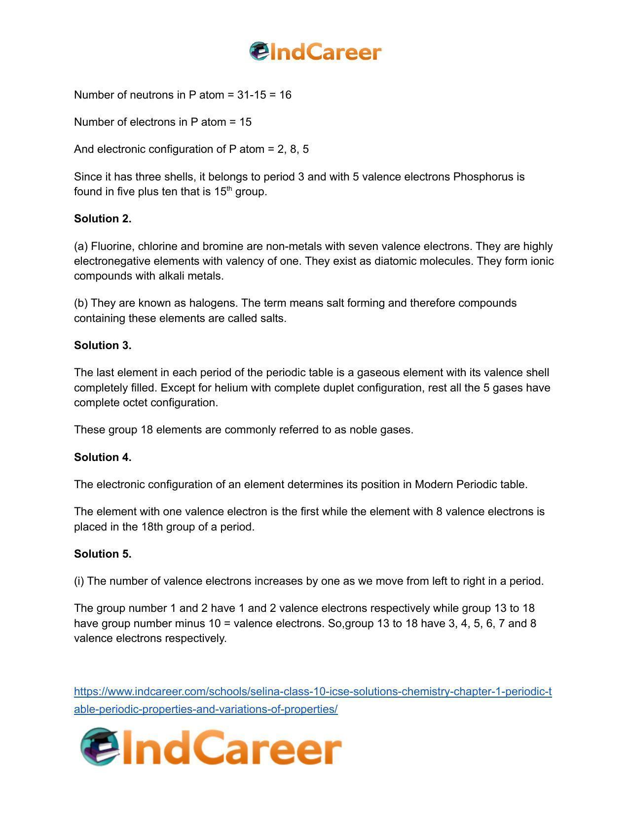 Selina Class 10 ICSE Solutions Chemistry : Chapter 1- Periodic Table, Periodic Properties and Variations of Properties - Page 27