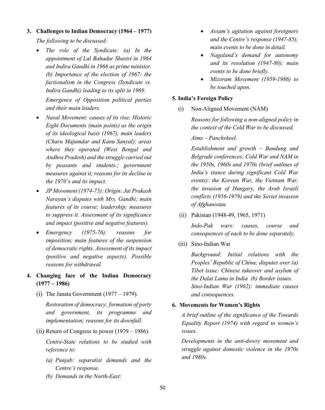 ISC Class XI & XII History Syllabus - Page 7
