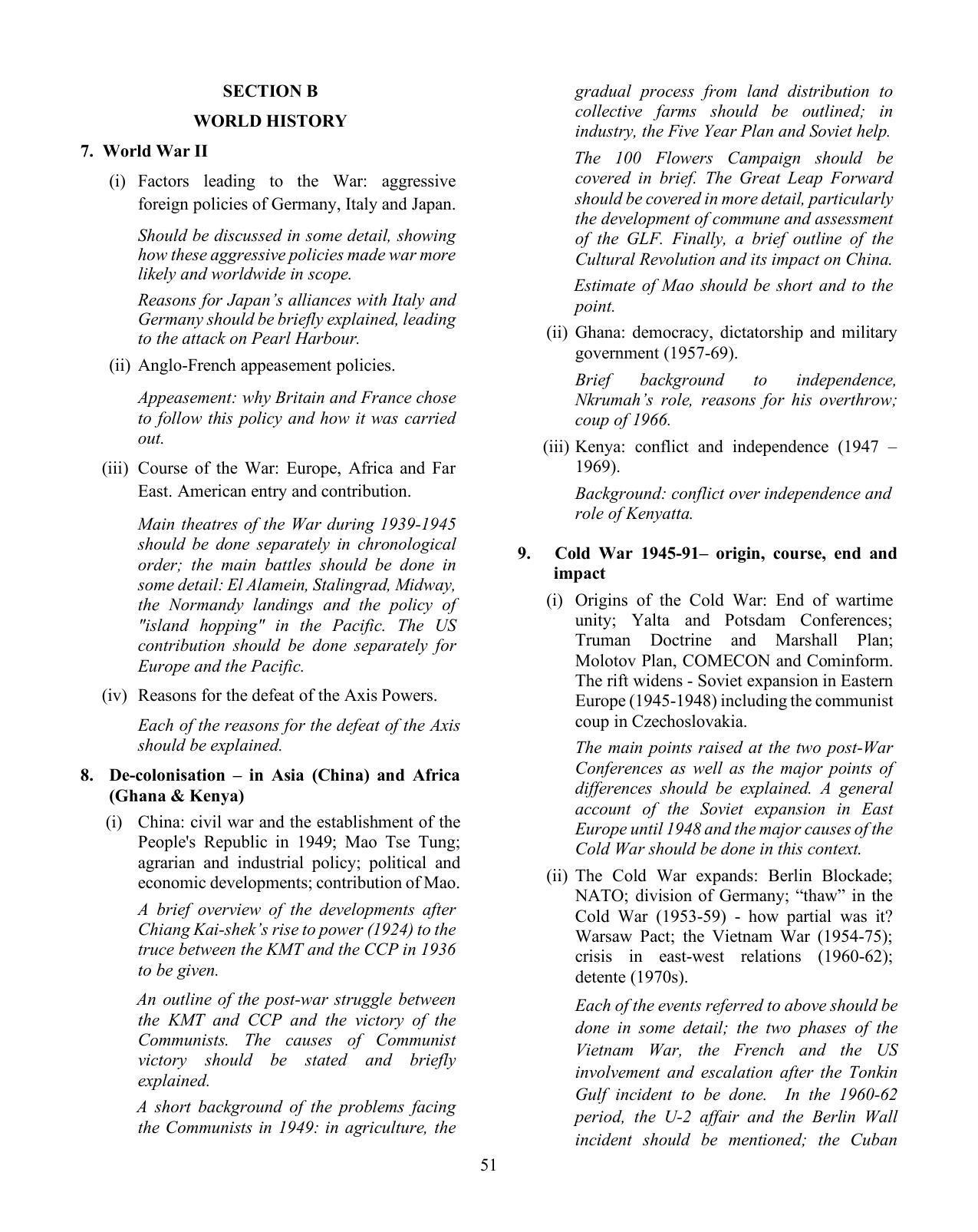 ISC Class XI & XII History Syllabus - Page 8