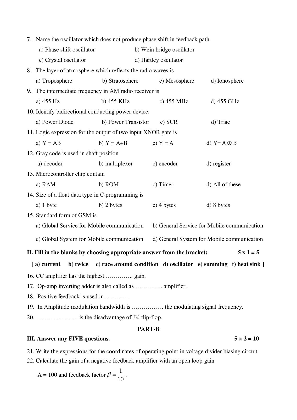 Karnataka II PUC Electronics Model Question Paper III 2025 - Page 2