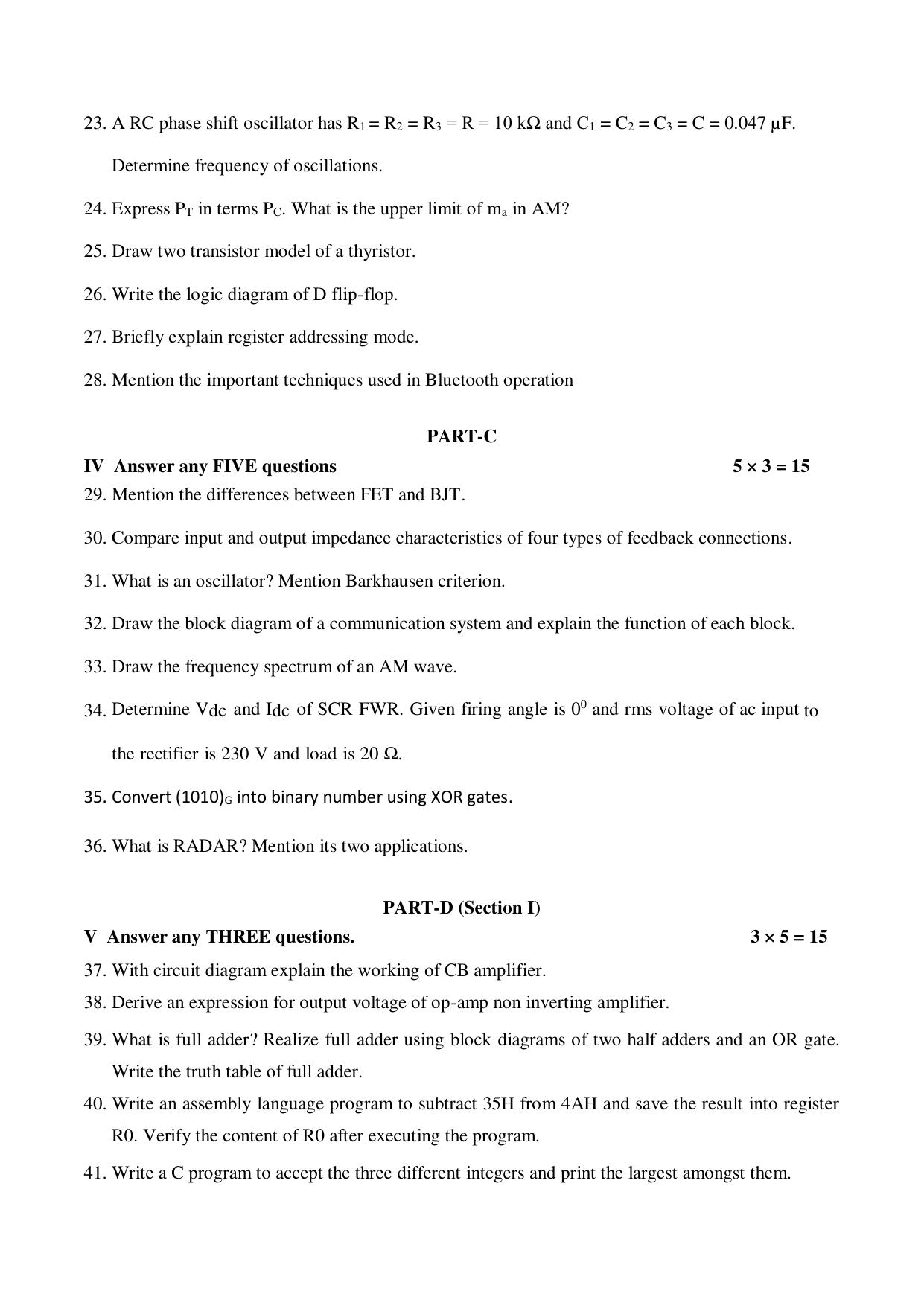 Karnataka II PUC Electronics Model Question Paper III 2025 - Page 3