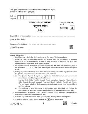 NIOS October 2022 Class 10 Hindustani Music Question Paper
