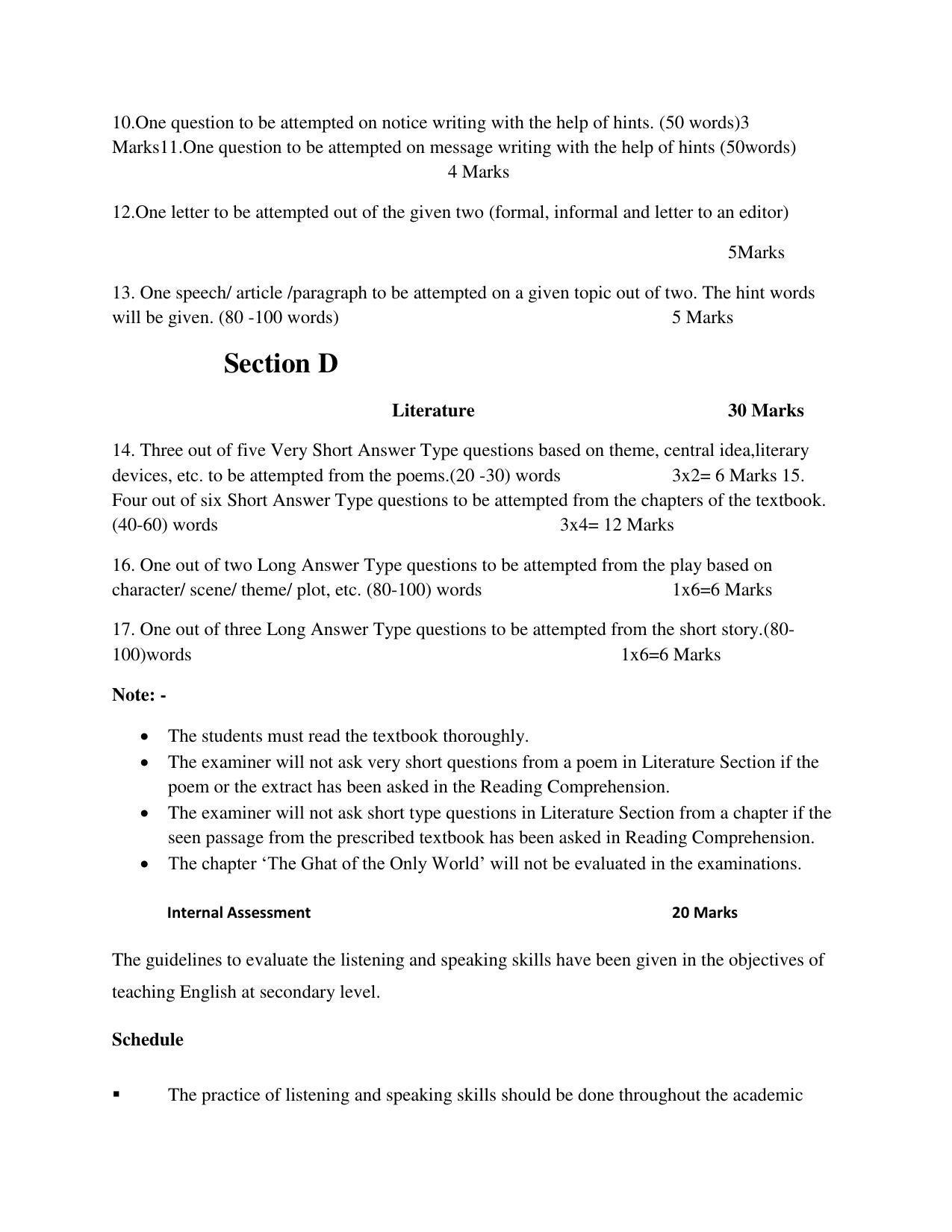 JKBOSE Class 10 English (Scheme 2020-21) Question Paper 2023 - Page 2