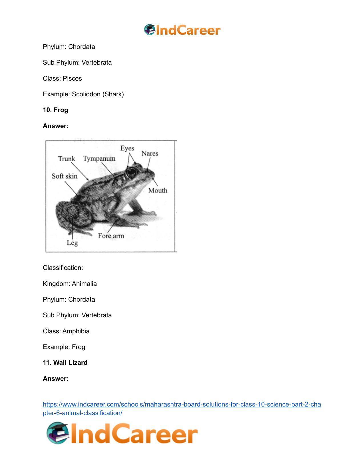 Maharashtra Board Solutions for Class 10- Science (Part 2): Chapter 6- Animal Classification - Page 22