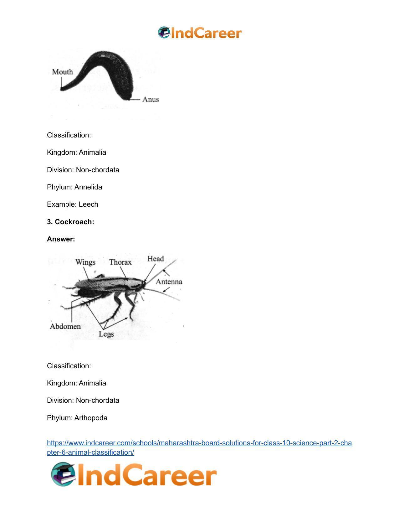 Maharashtra Board Solutions for Class 10- Science (Part 2): Chapter 6- Animal Classification - Page 51