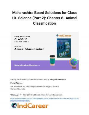 Maharashtra Board Solutions for Class 10- Science (Part 2): Chapter 6- Animal Classification