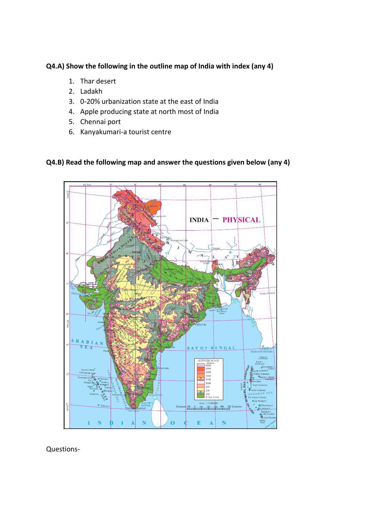 Maharashtra Board Class 10 Geography Sample Papers - Page 15