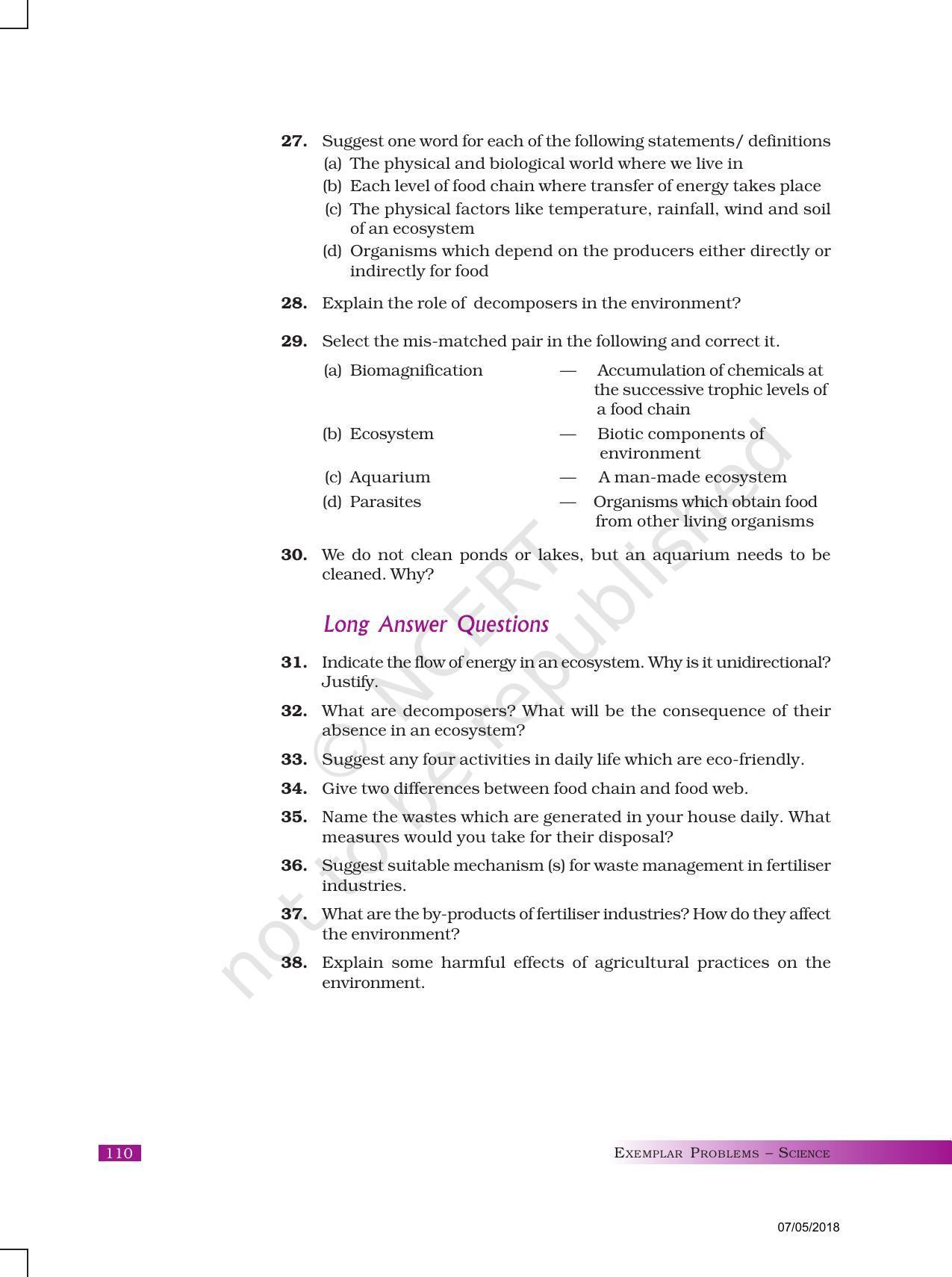 NCERT Exemplar Book for Class 10 Science: Chapter 15 Our Environment - Page 5