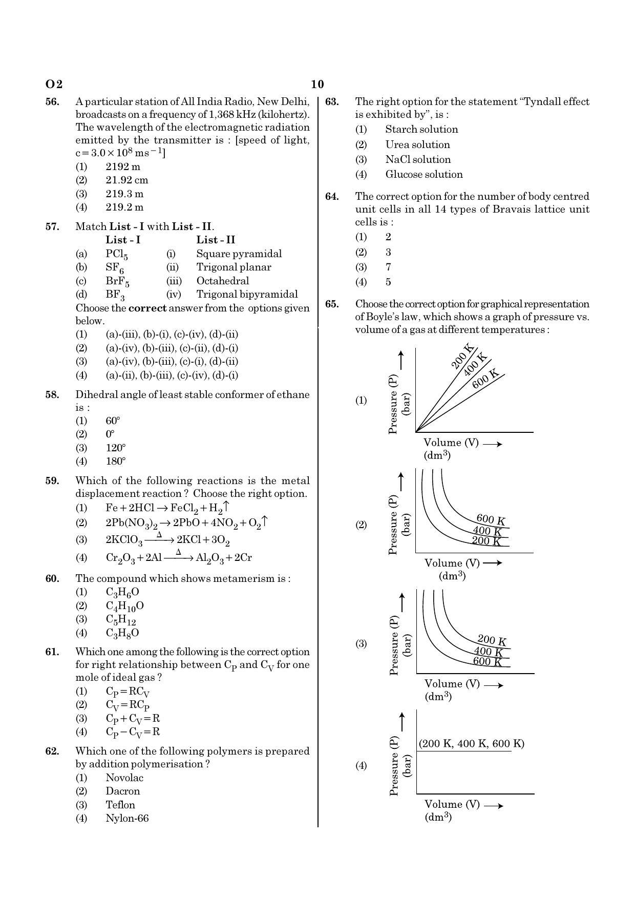 NEET O2 2021 Question Paper - Page 10