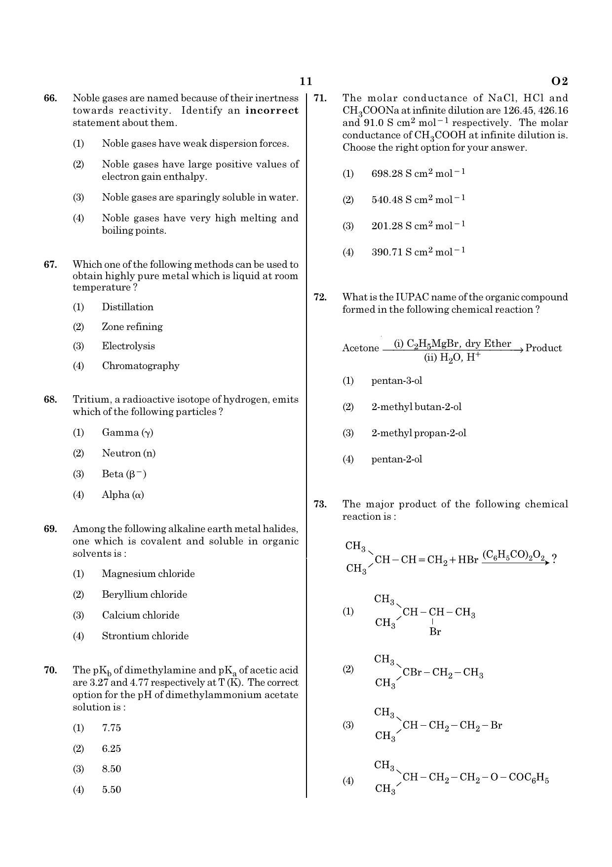 NEET O2 2021 Question Paper - Page 11