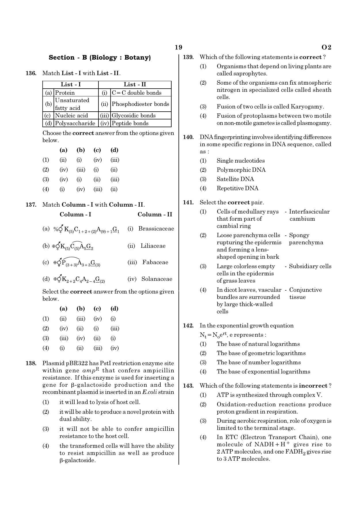 NEET O2 2021 Question Paper - Page 19