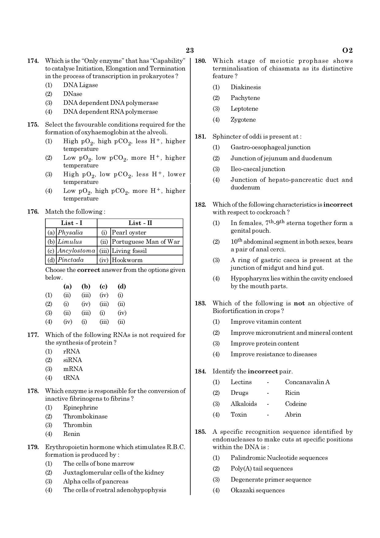 NEET O2 2021 Question Paper - Page 23